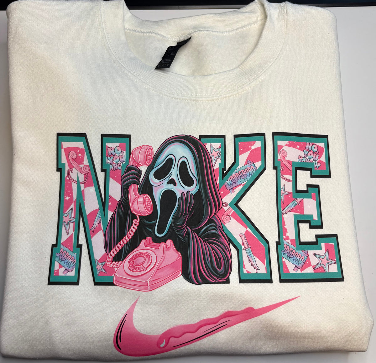 White Ghostface Crewneck (MEDIUM)