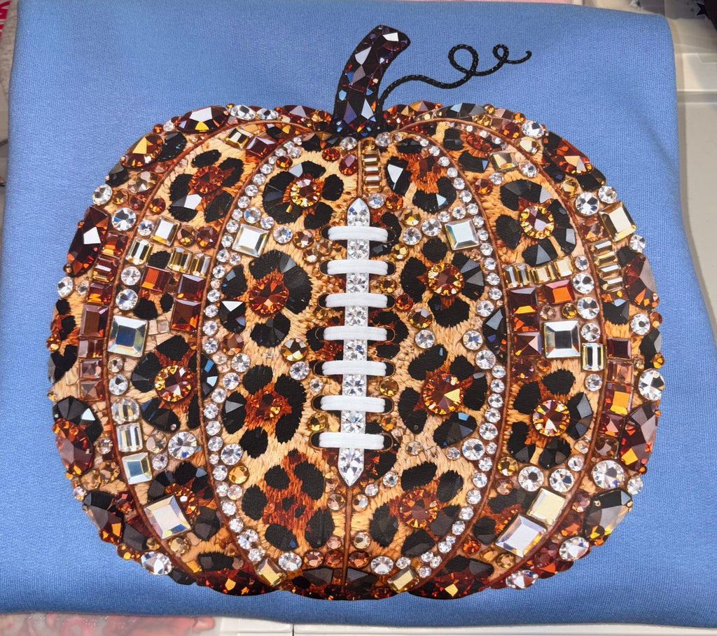 Bling Football Pumpkin Blue (LARGE)